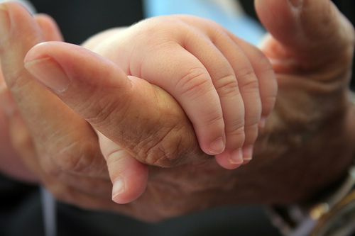 Christian Peace Fruits of the Holy Spirit Father and child's hands