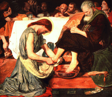 Jesus washing disciple's feet onlinbe Bible study seek ye first